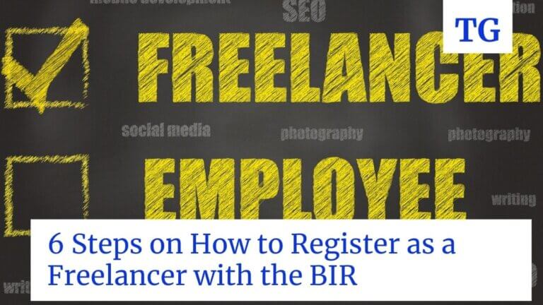 showing freelancer with a title of 6 steps on how to register as a freelancer with the BIR