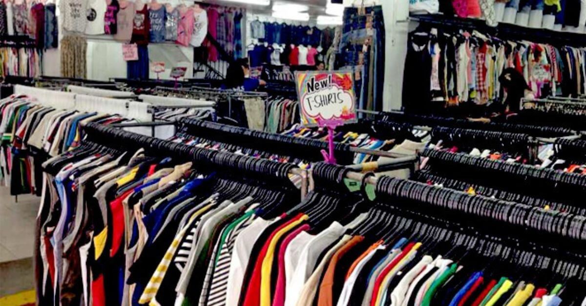 clothes displayed in ukay ukay business in the Philippines