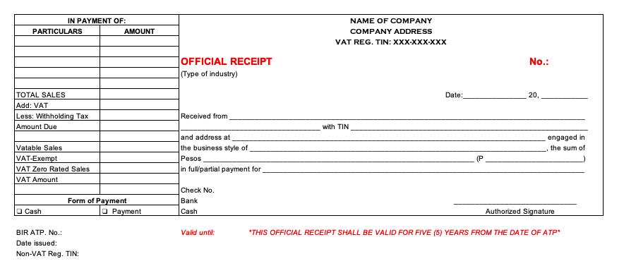 1906 BIR Form: Application For Authority To Print Receipts And Invoices ...