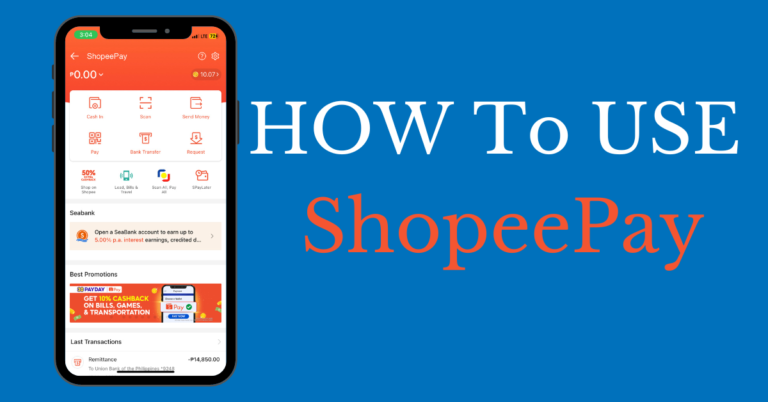 Phone using shopeepay and text with how to use shopeepay