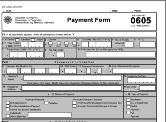 bir form 0605 latest version